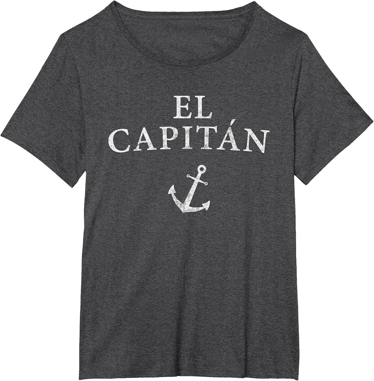 El Capitan Captain Anchor Boat Sail Sailing T-Shirt - Dark Heather Grey