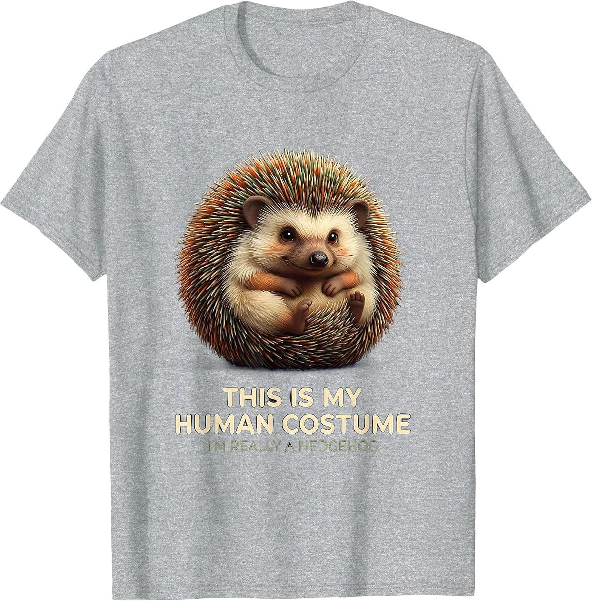 Men's This Is My Human Costume I'm Really A Hedgehog Funny T-Shirt - Heather Grey