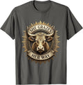 She Grazes Her Way Cow Lover Design T-Shirt - Asphalt Grey