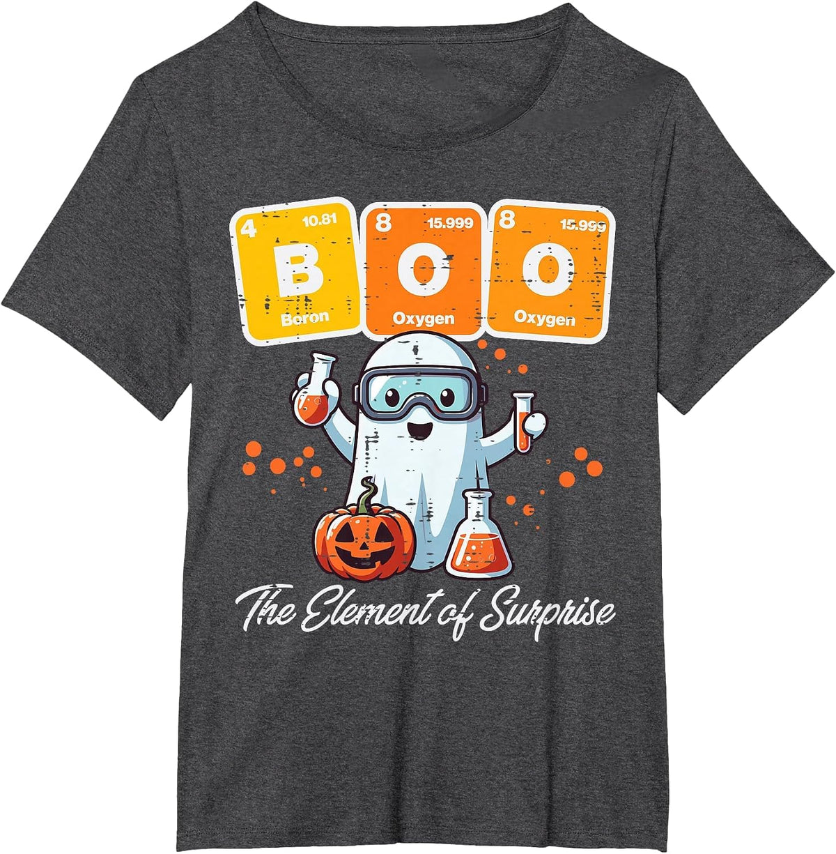 Halloween Chemist Ghost Elements Surprise Costume Men Women T-Shirt - Dark Heather Grey