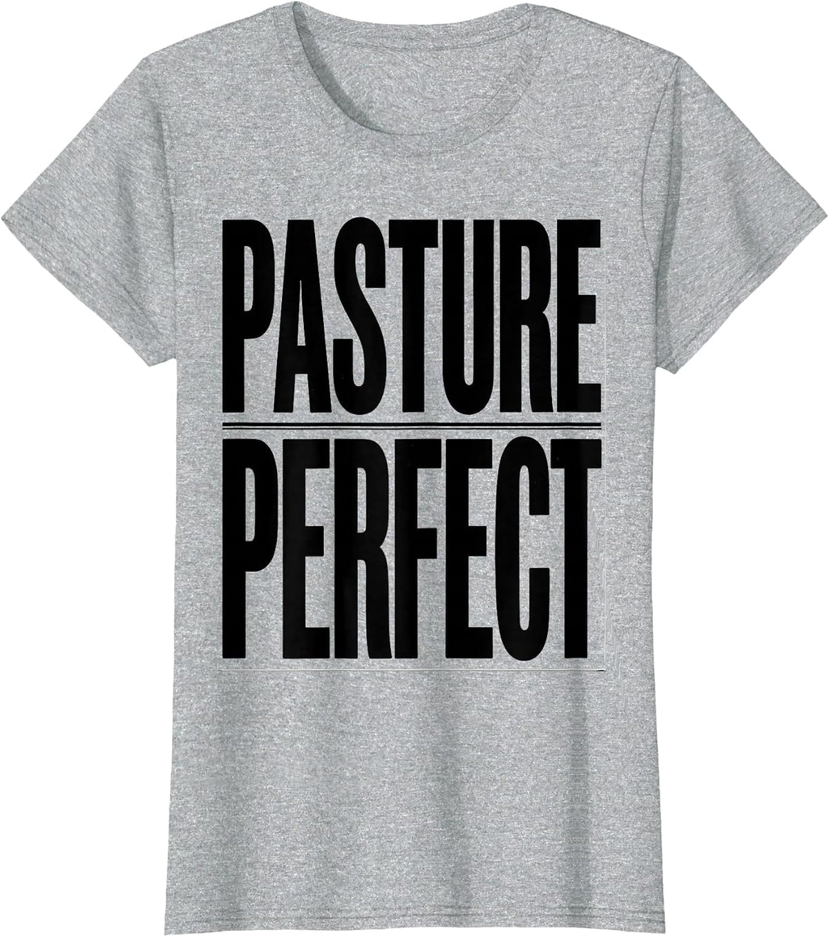 Pasture Perfect Cow Lover Graphic Design T-Shirt - Heather Grey