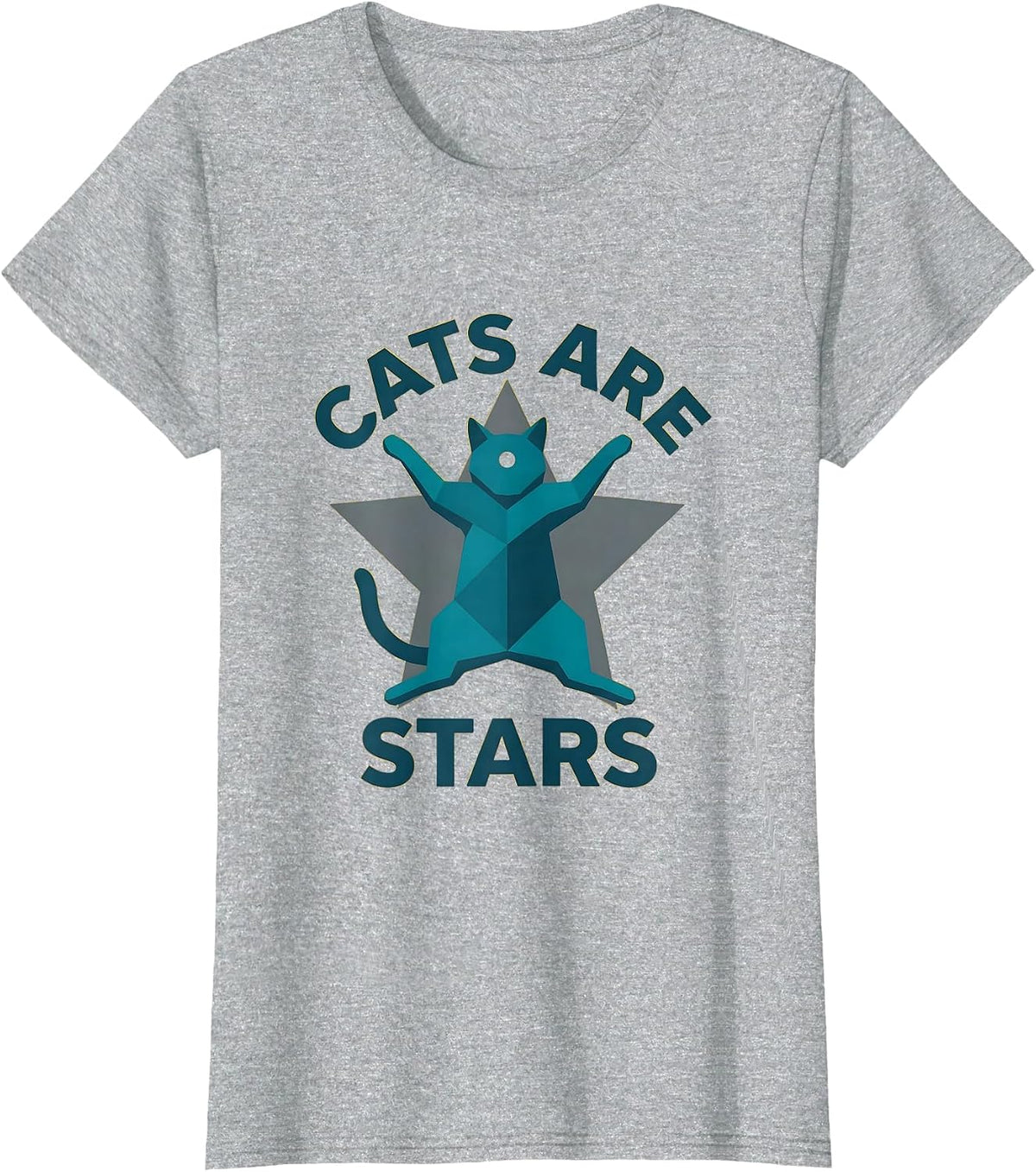 Cats Are Stars Funny Cat Geometry Math Teacher Gift T-Shirt - Heather Grey