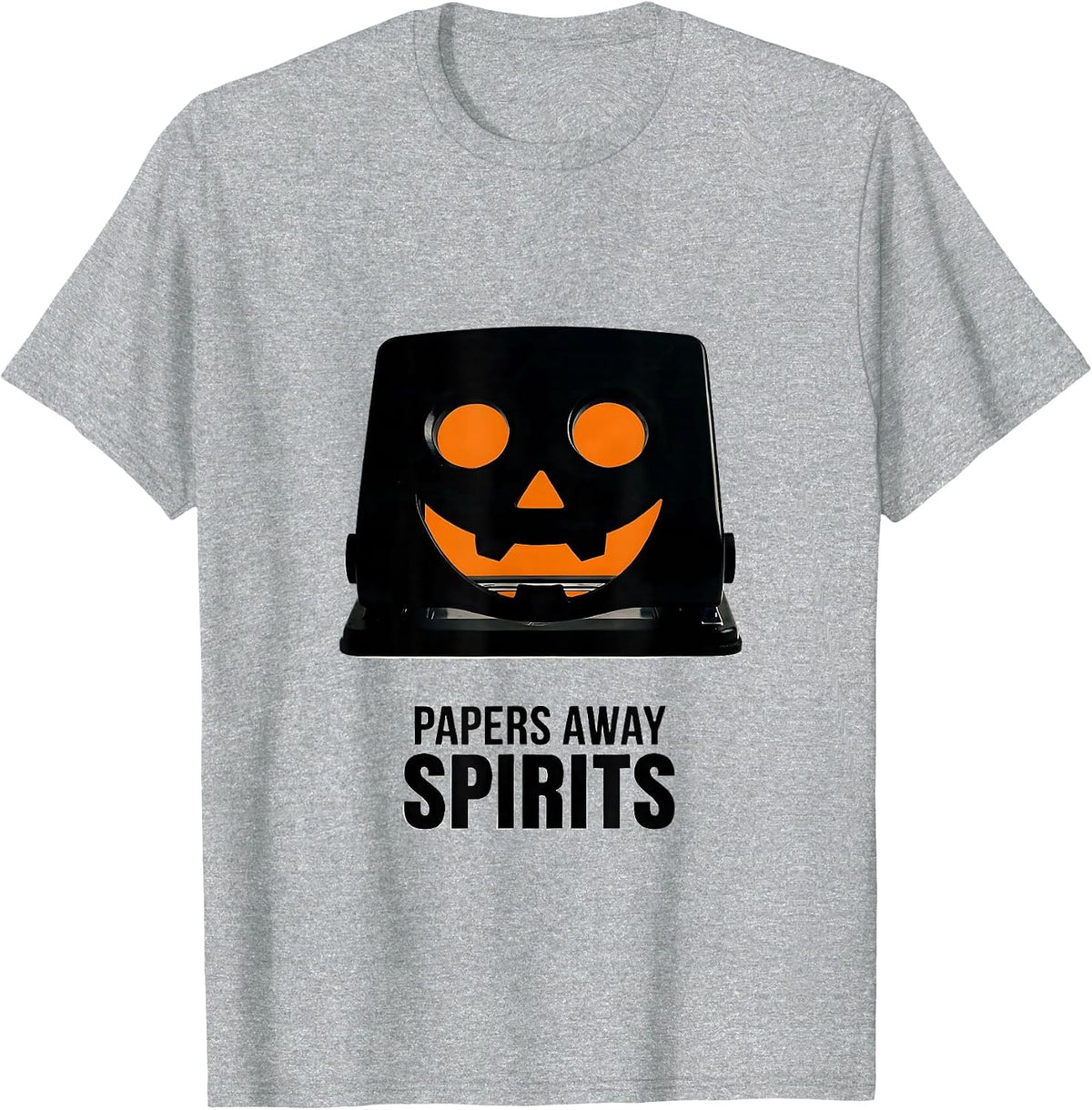 Men's Papers Away, Spirits Editorial Conceptual Teacher Halloween T-Shirt - Heather Grey