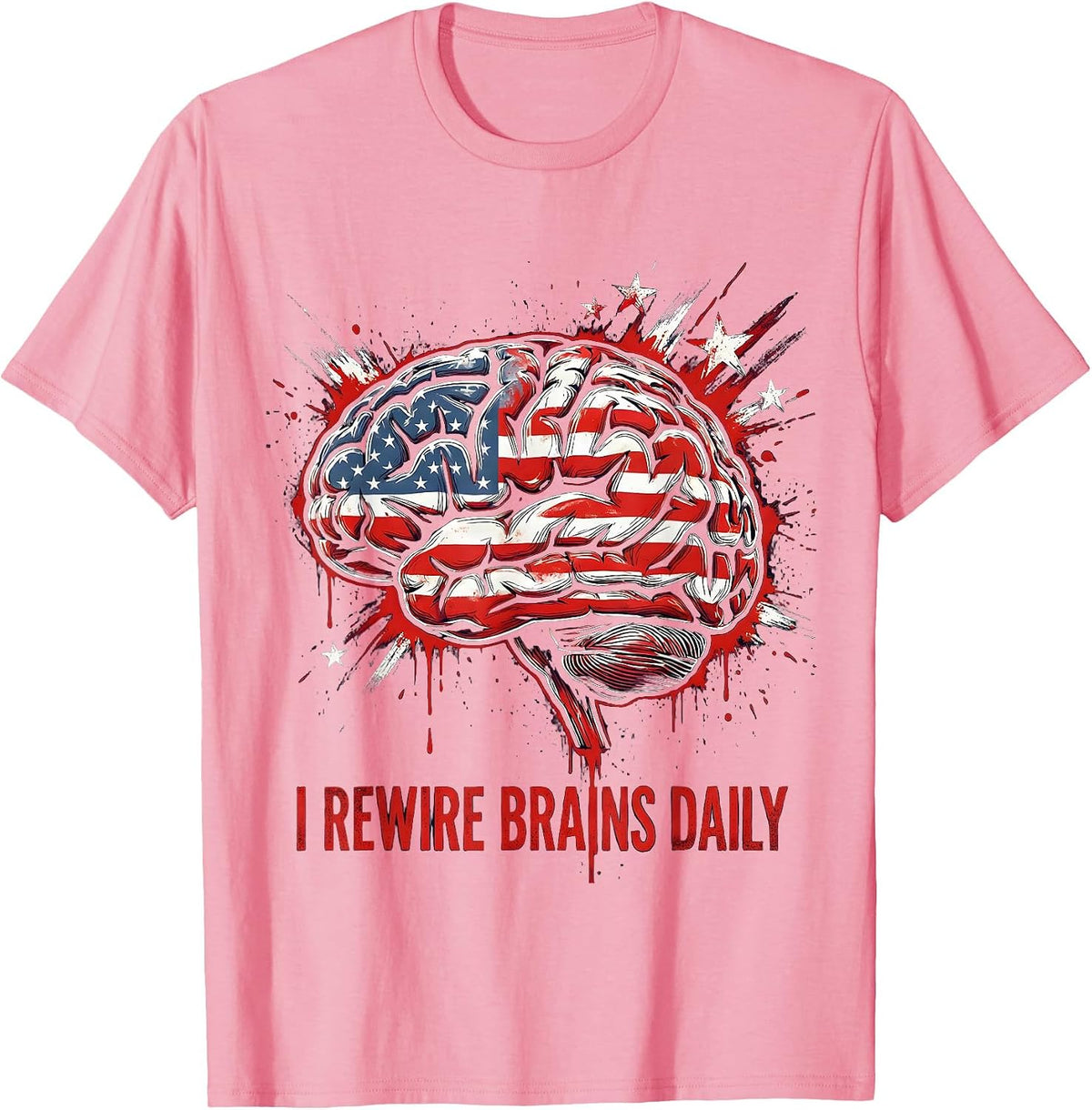 Men's I Rewire Brains Daily Occupational Therapy Design T-Shirt - Pink