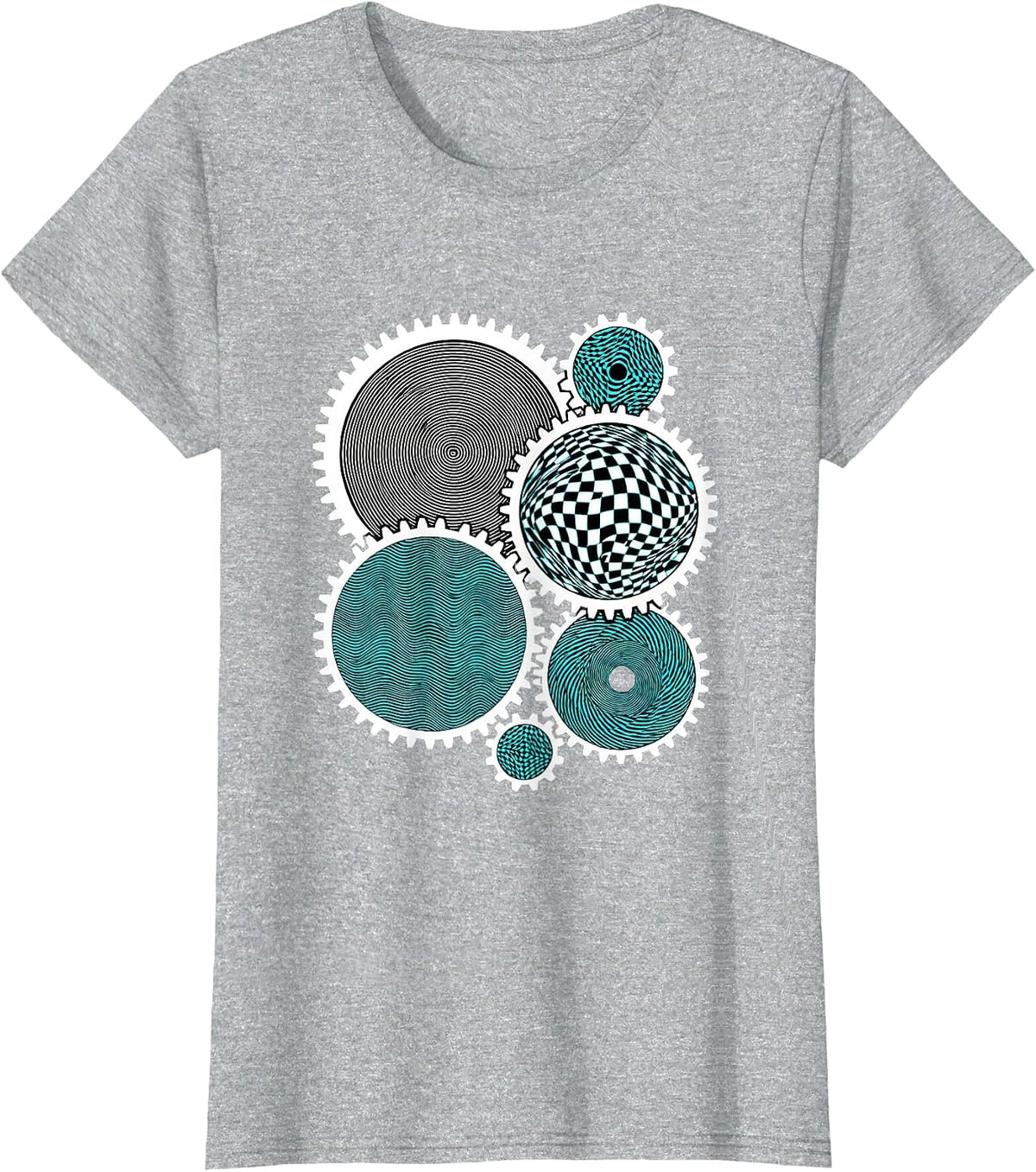 Women's Neurodiversity Interlocking Gears Illustration T-Shirt - Heather Grey