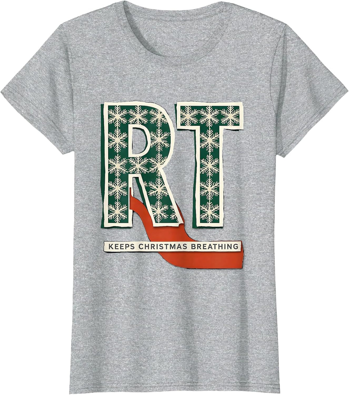 RT Keeps Christmas Breathing Occupational Pride Respiratory T-Shirt - Heather Grey