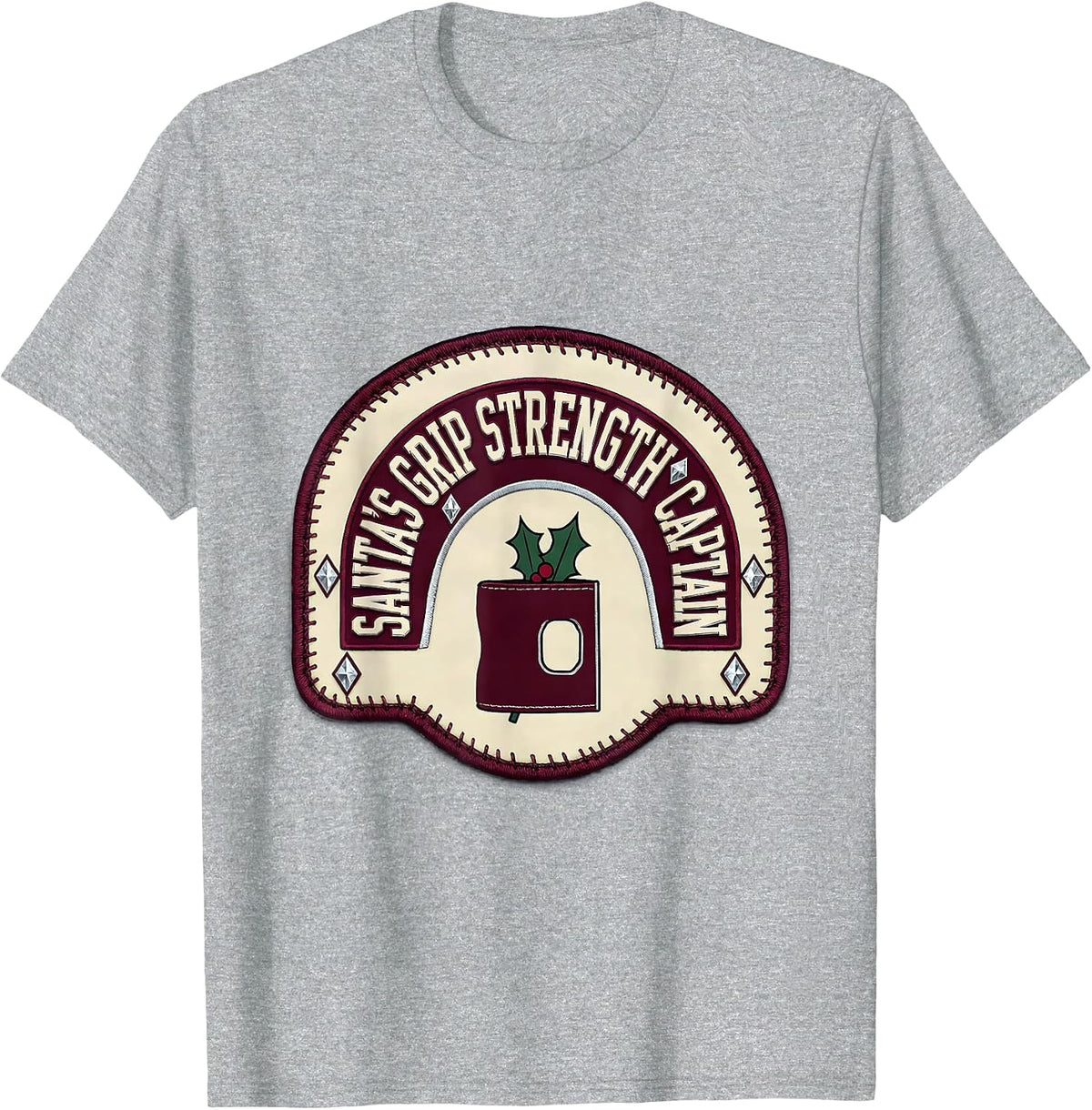 Men's Santa's Grip Strength Captain Occupational Therapy Christmas T-Shirt - Heather Grey