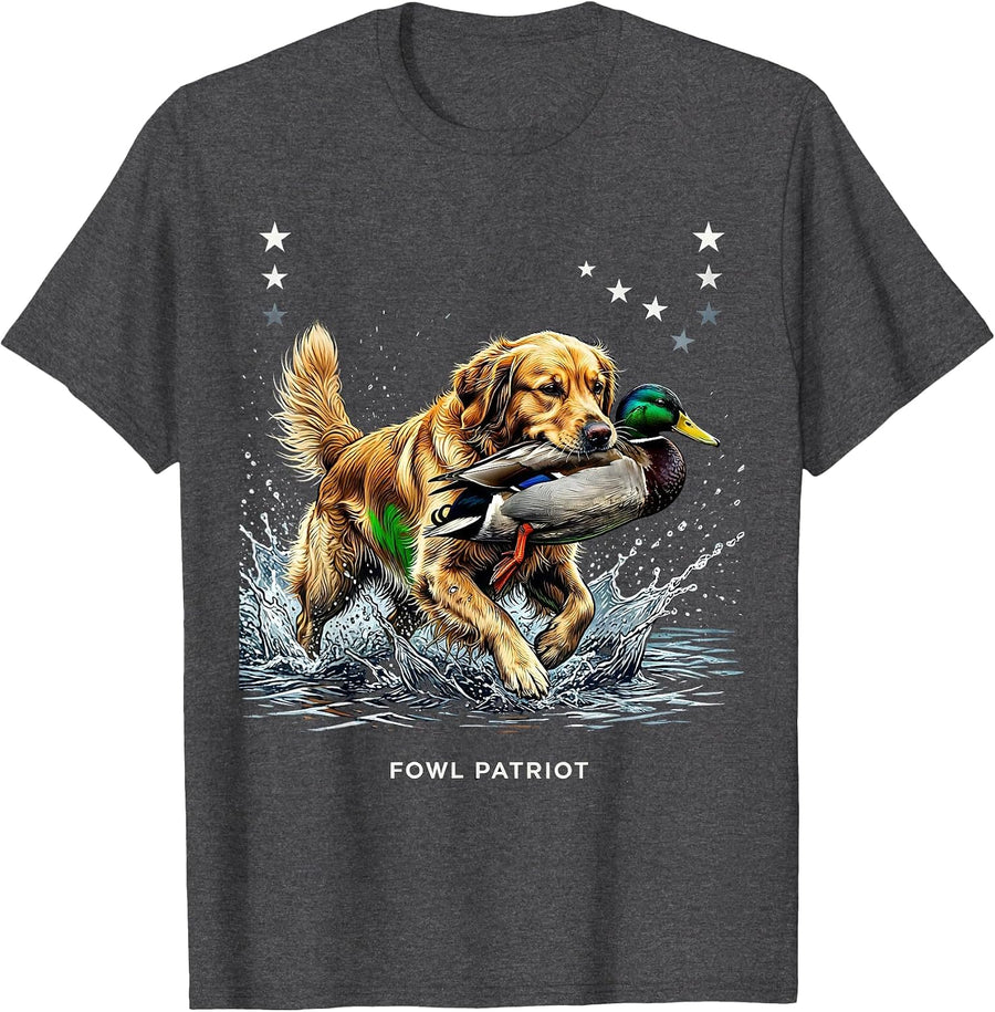 Men's Retriever Mallard Retriever Hunting Funny Wildlife Lover T-Shirt - Dark Heather Grey