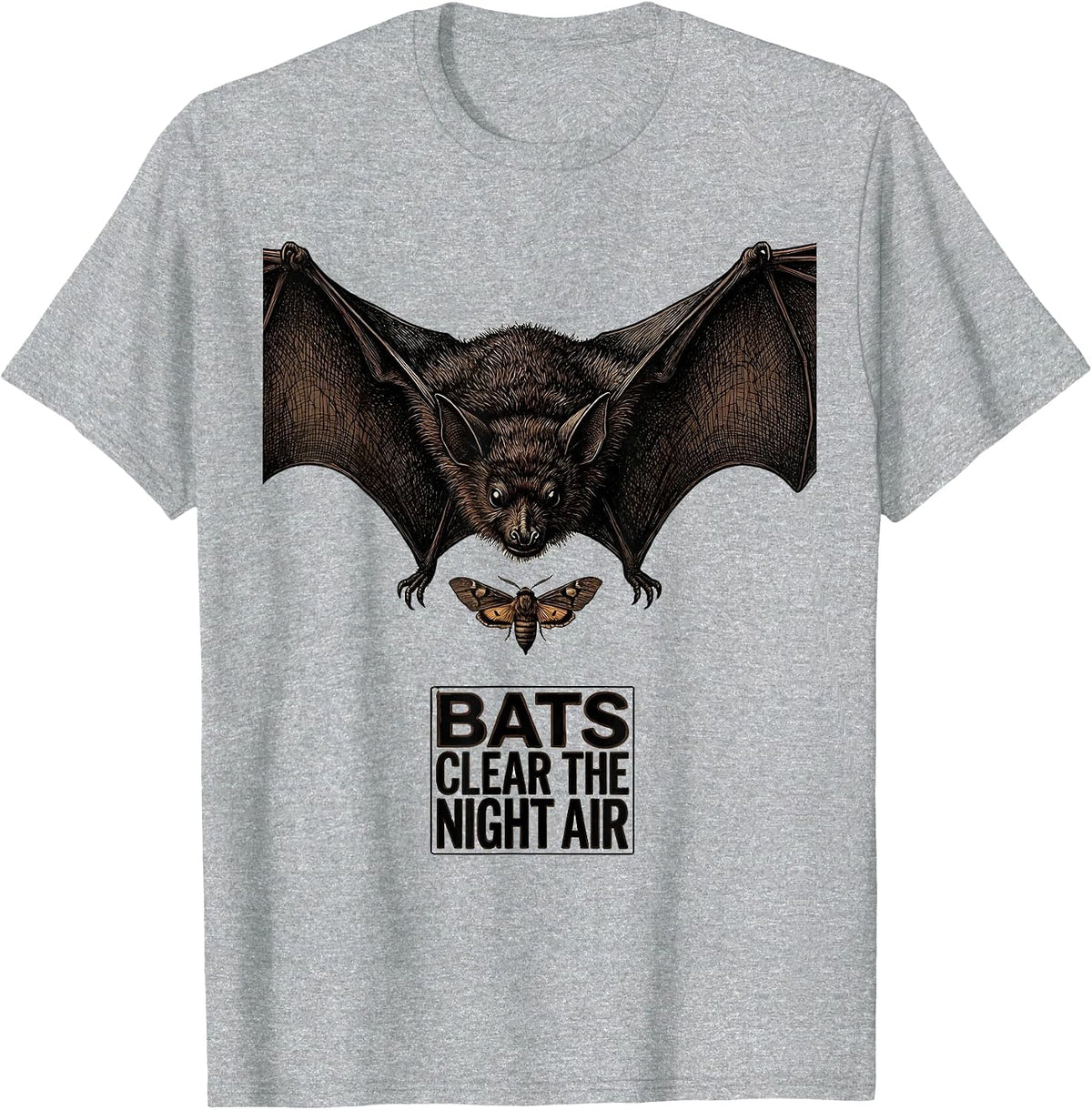 Men's Bats Clear The Night Air Vintage Bat Lover Halloween Nature T-Shirt - Heather Grey