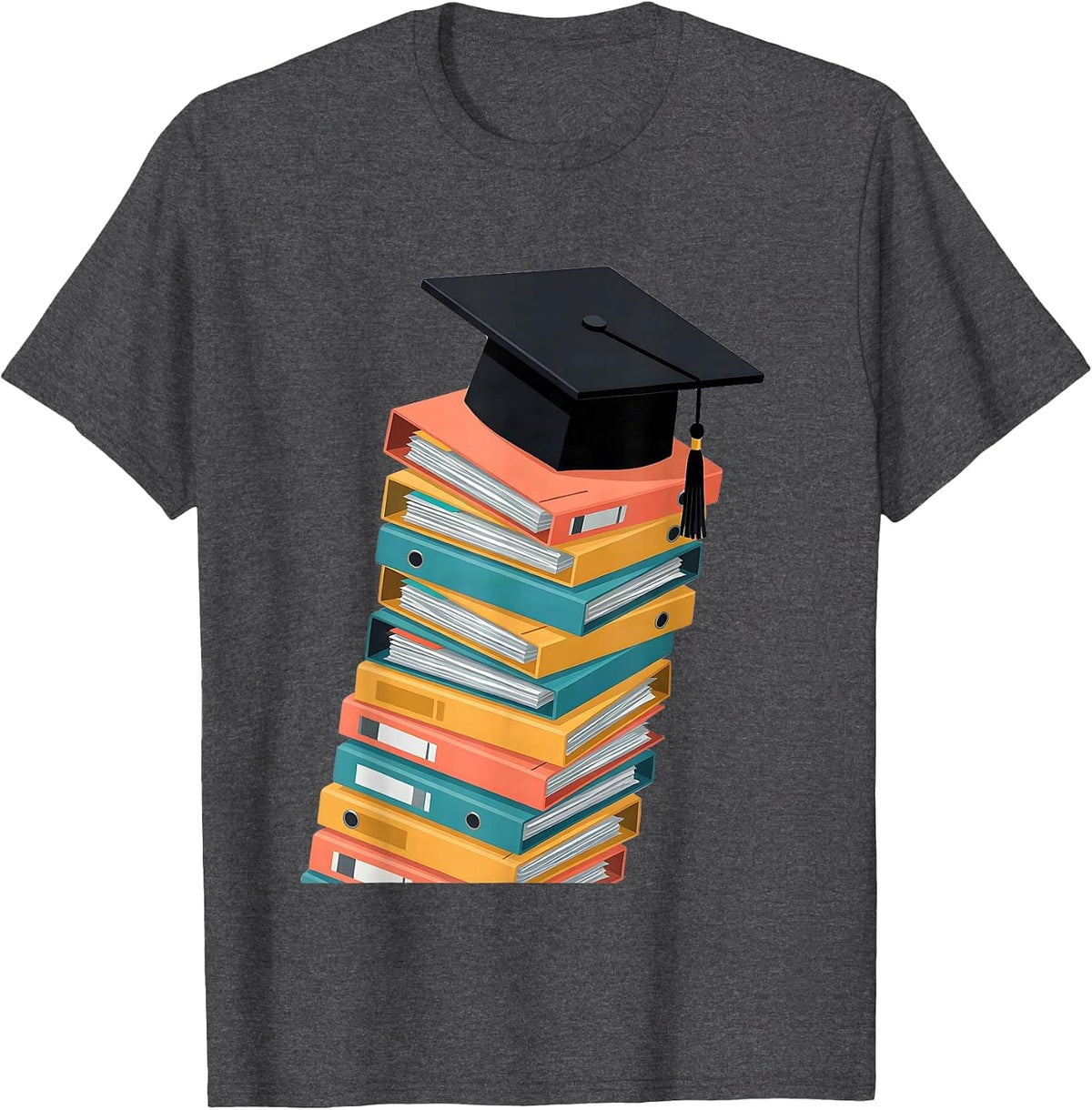 Men's Sped Teacher Graduation Cap IEP Stack Gift T-Shirt - Dark Heather Grey