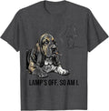 Men's Lamp's Off So Am I Funny Basset Hound Smoking Dog Meme T-Shirt - Dark Heather Grey