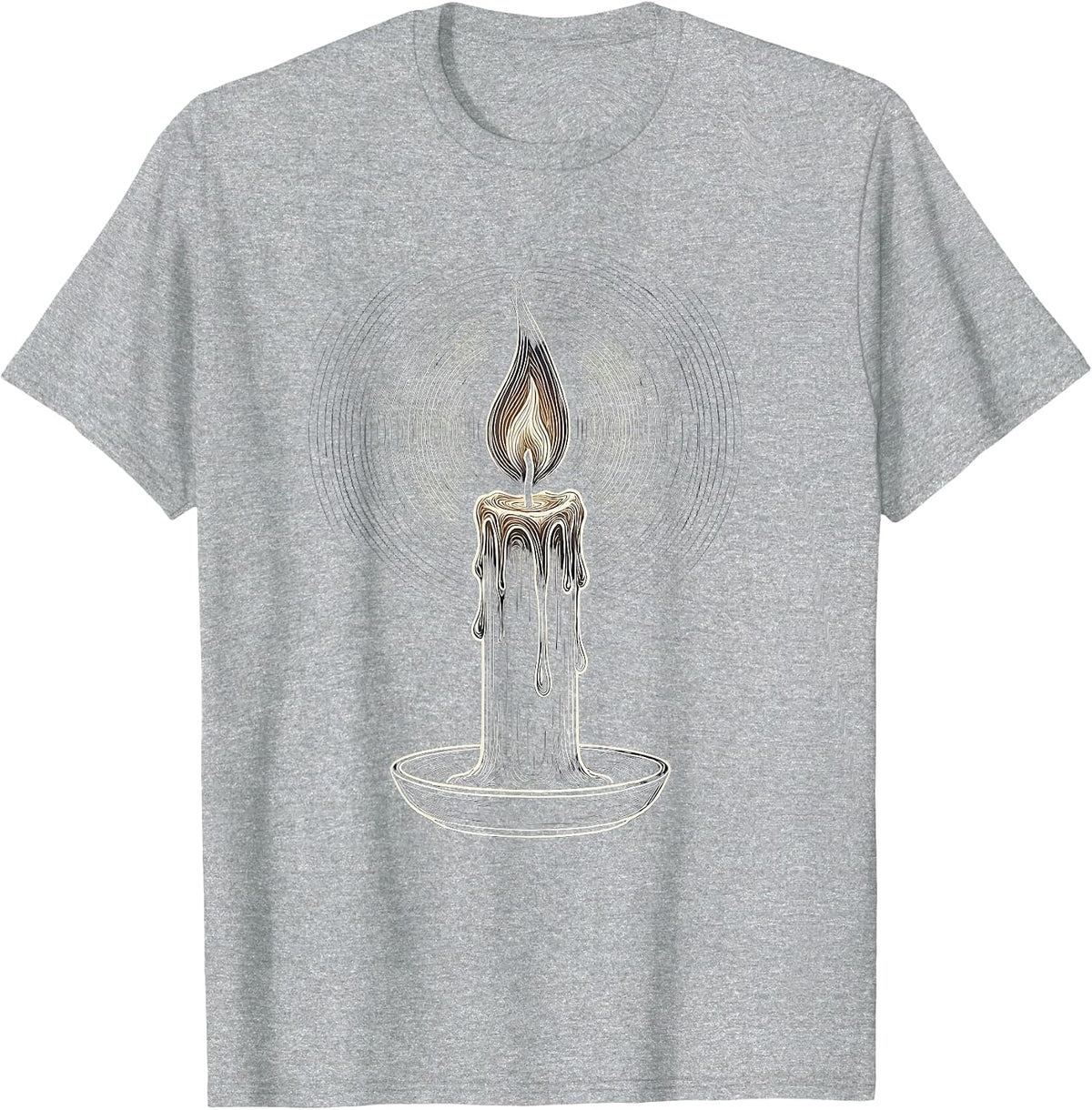 Men's Mental Health Matters Lone Candle Flame Design T-Shirt - Heather Grey