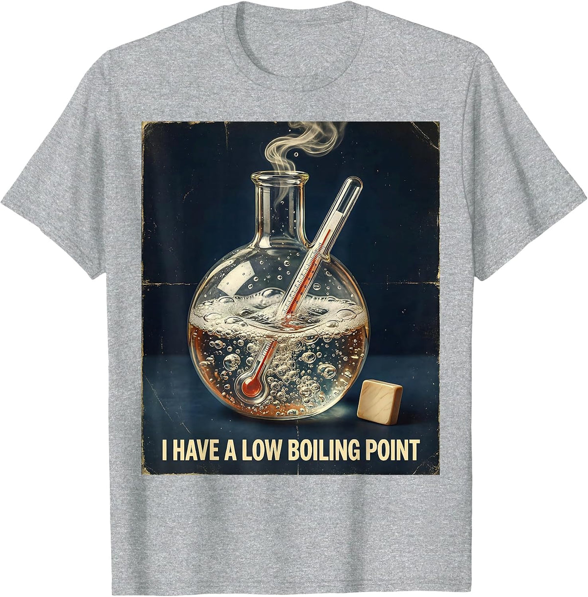 Men's I Have A Low Boiling Point Vintage Science Pun Chemistry T-Shirt - Heather Grey