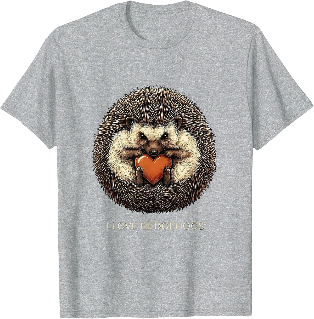 Men's I Love Hedgehogs Cute Hedgehog Animal Lover Gift T-Shirt - Heather Grey