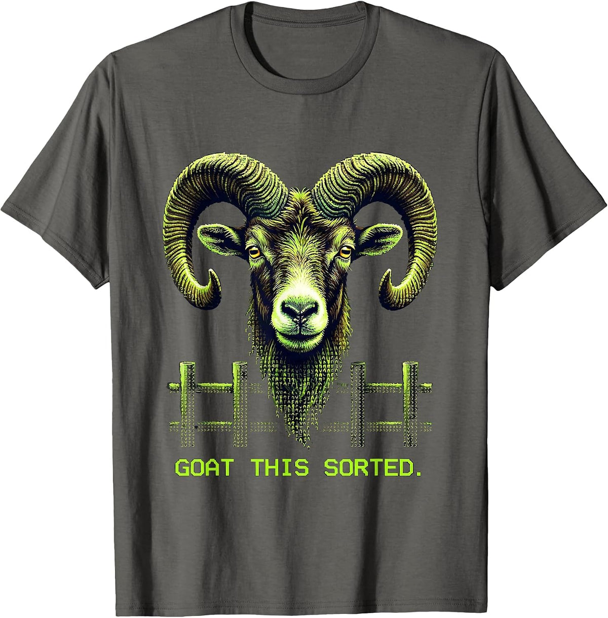 Men's Goat This Sorted Funny Goat Pun Meme Dad Joke Humor T-Shirt - Asphalt Grey
