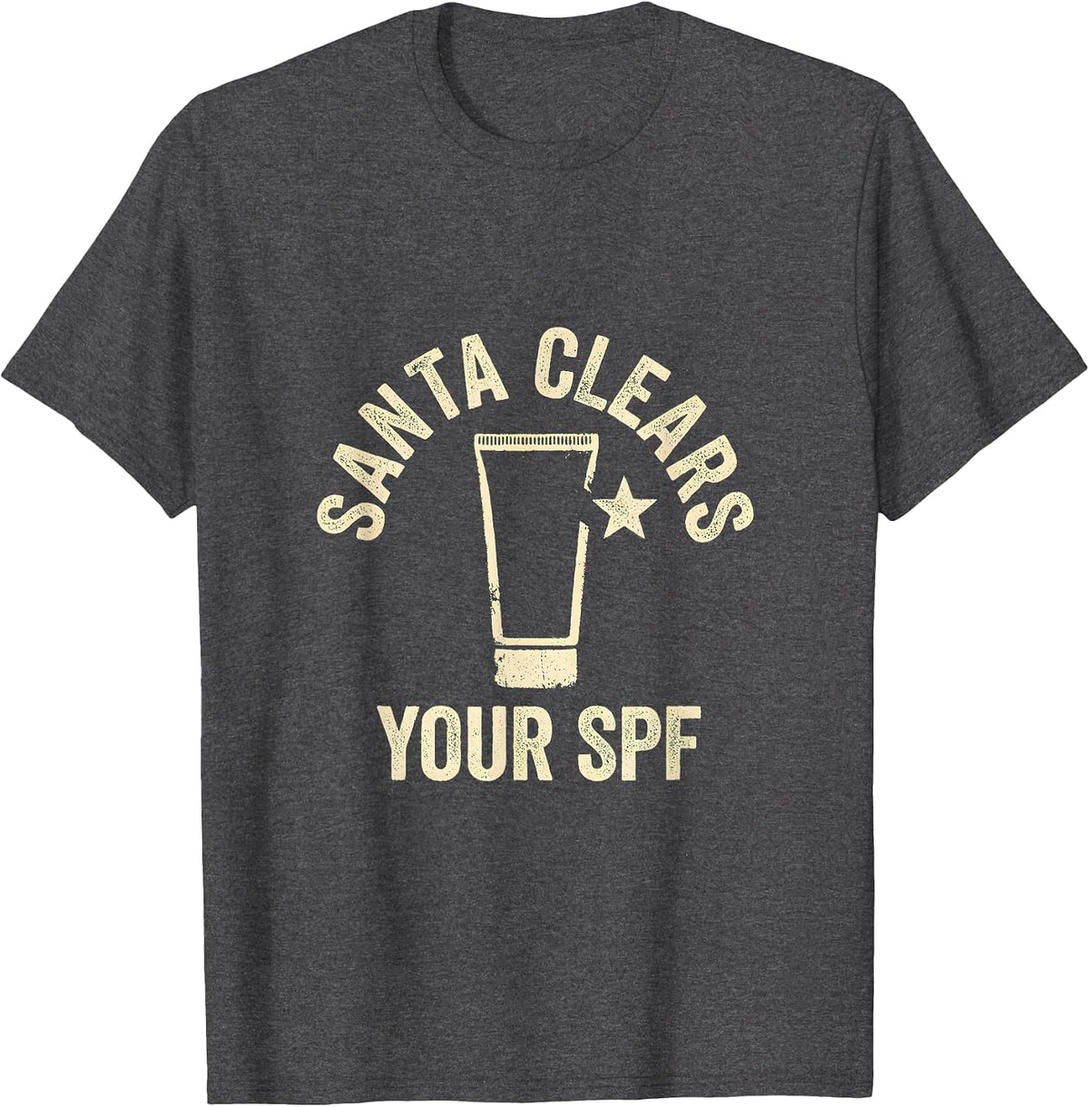 Santa Clears Your SPF Funny Esthetician Skincare T-Shirt - Dark Heather Grey
