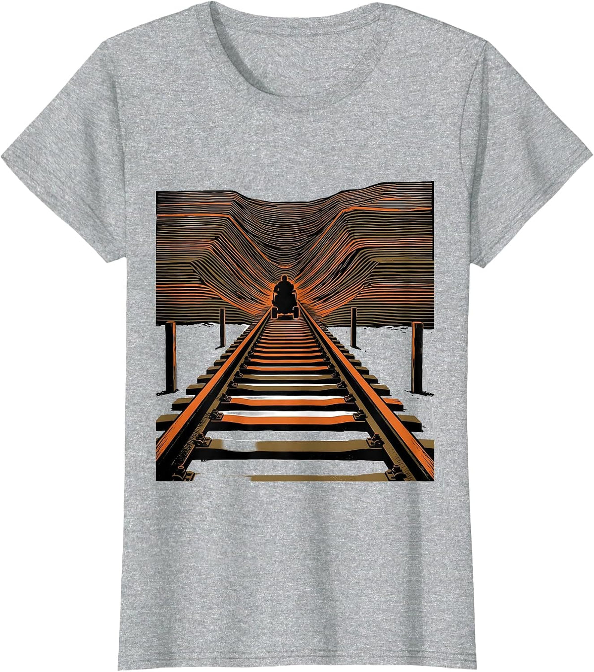 Women's Narrowing Finish Chute Cross Country Running Humor T-Shirt - Heather Grey
