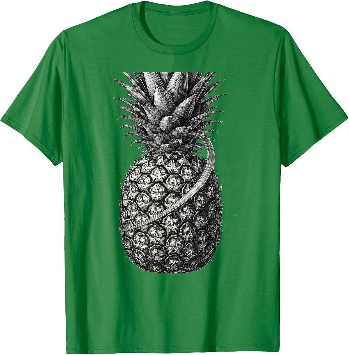 Men's Pineapple Spiral Sacred Geometry Math Enthusiast T-Shirt - Kelly Green