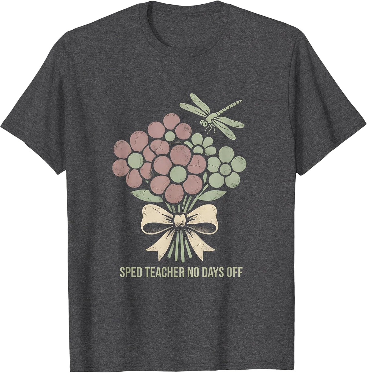 Sped Teacher No Days Off Educator Design T-Shirt - Dark Heather Grey
