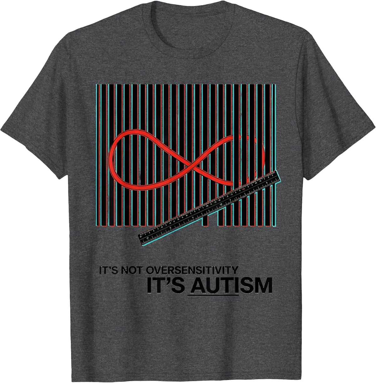 Men's It's Not Oversensitivity It's Autism Funny Neurodiversity T-Shirt - Dark Heather Grey