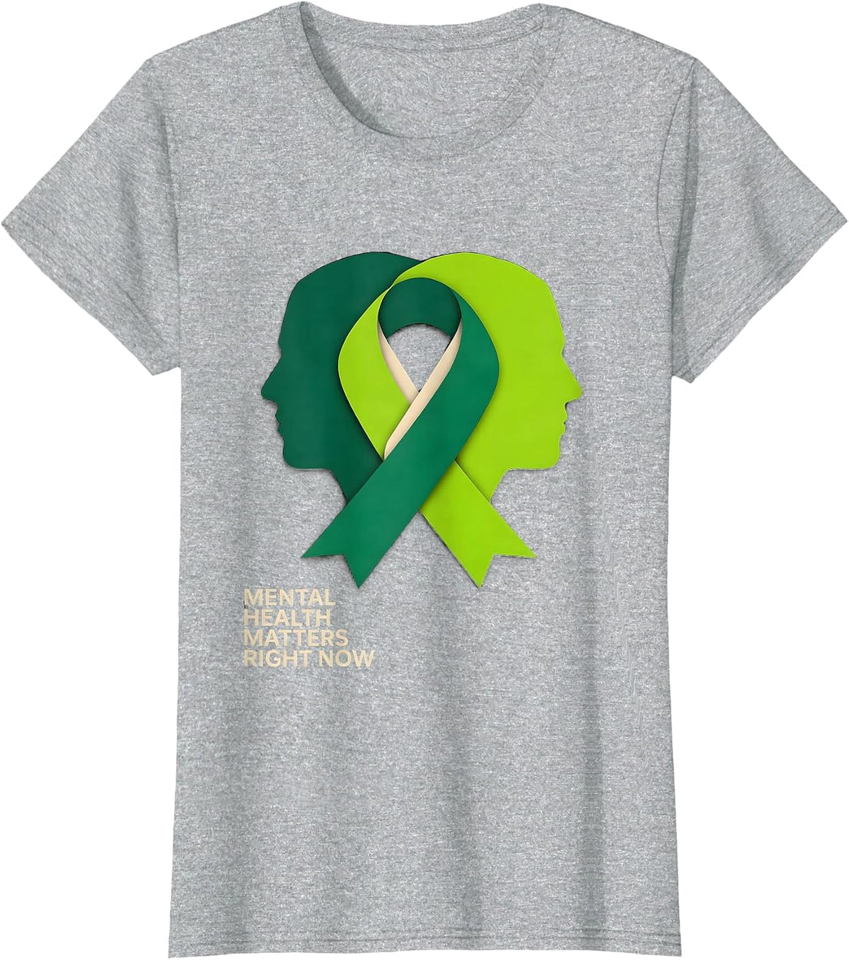 Mental Health Matters Right Now Awareness Support Squad T-Shirt - Heather Grey