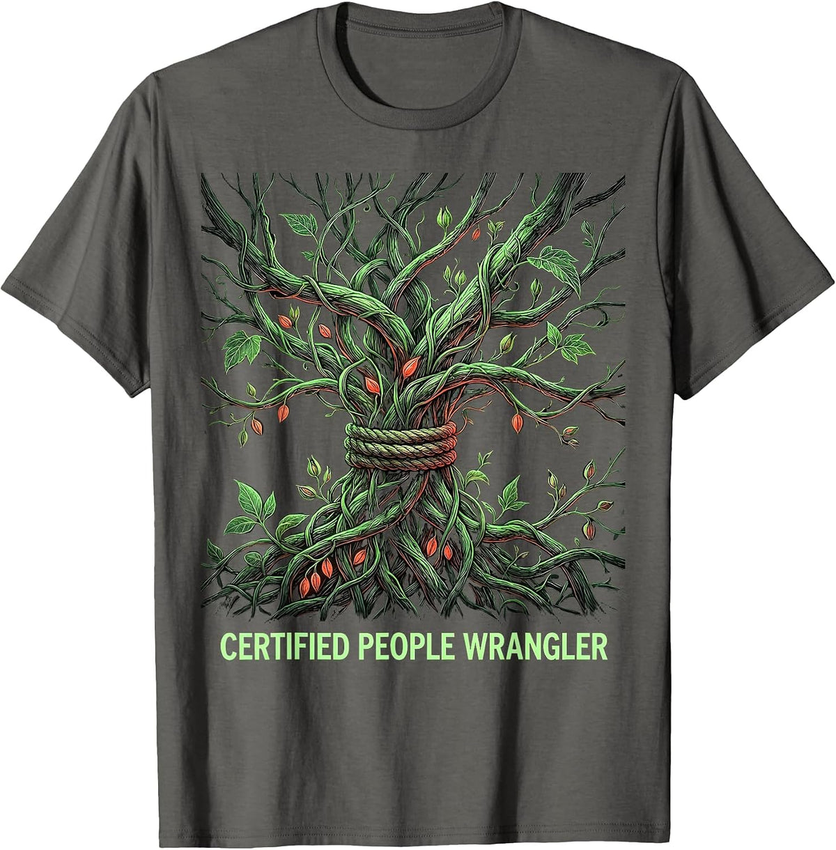 Men's Certified People Wrangler Teacher Design T-Shirt - Asphalt Grey