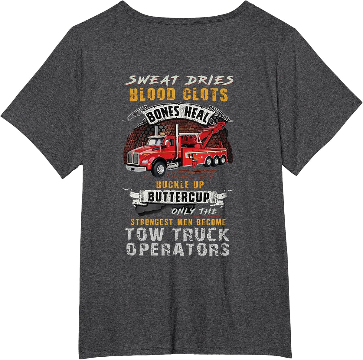 Strongest Tow Truck Operator T-Shirt - Dark Heather Grey