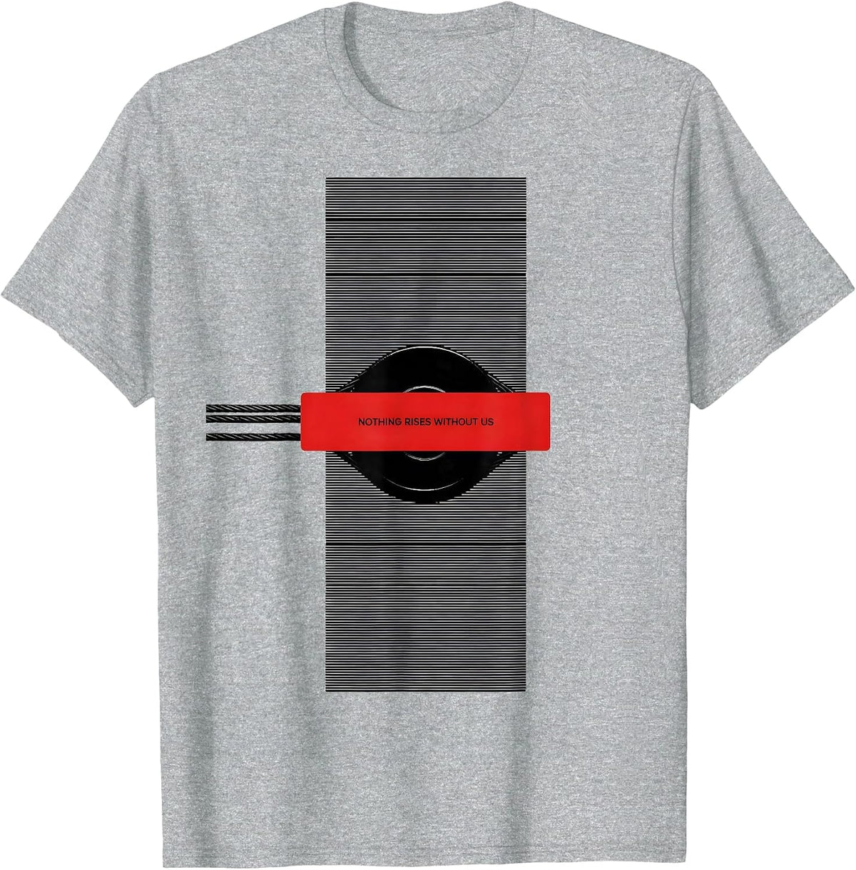Men's Nothing Rises Without Us Patriotic Mechanic Oilfield Worker T-Shirt - Heather Grey