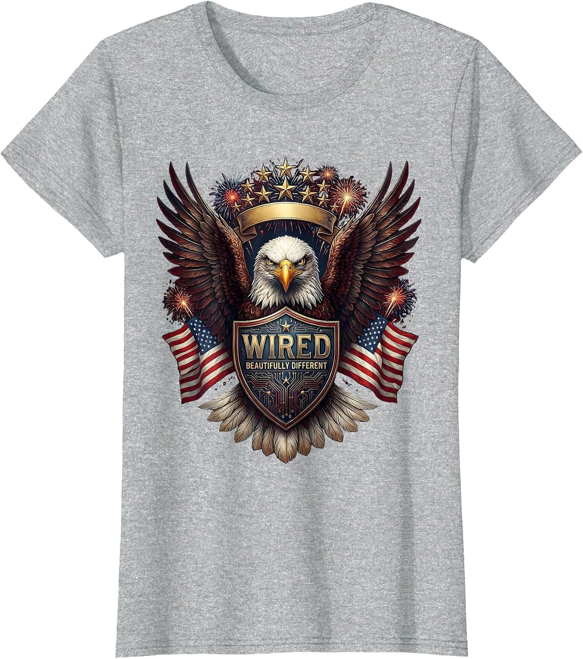 Women's Wired Beautifully Different Neurodiversity Design T-Shirt - Heather Grey