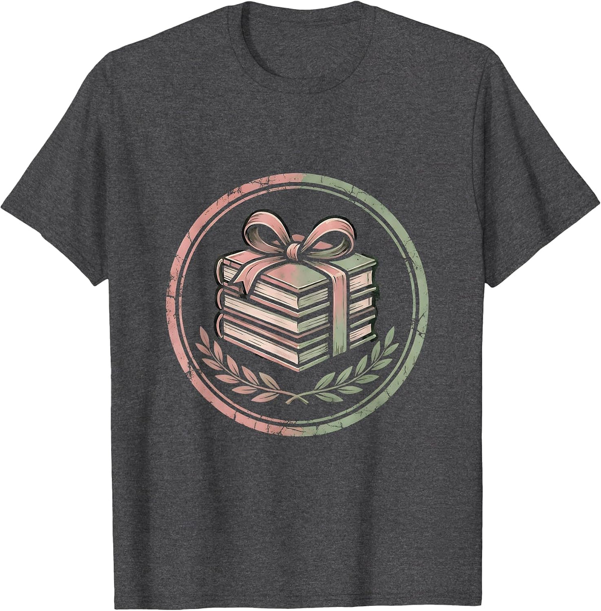 Classic Novels Stack English Teacher Gift T-Shirt - Dark Heather Grey