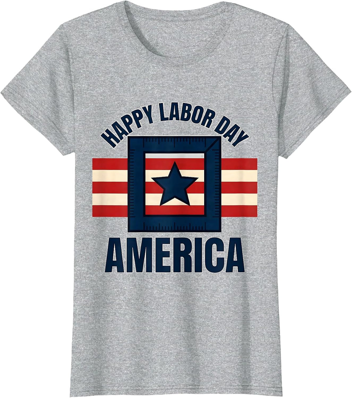 Women's Happy Labor Day America Patriotic Labor Day Gift T-Shirt - Heather Grey