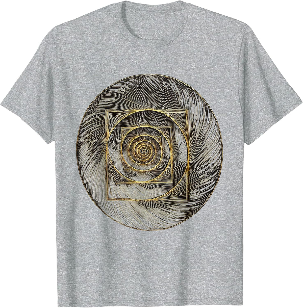Men's Golden Spiral Sacred Geometry Math Enthusiast T-Shirt - Heather Grey
