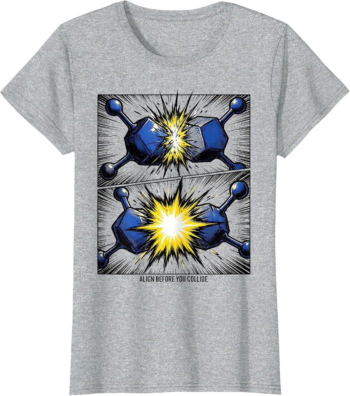 Women's Align Before You Collide Funny Chemistry Physics Science T-Shirt - Heather Grey