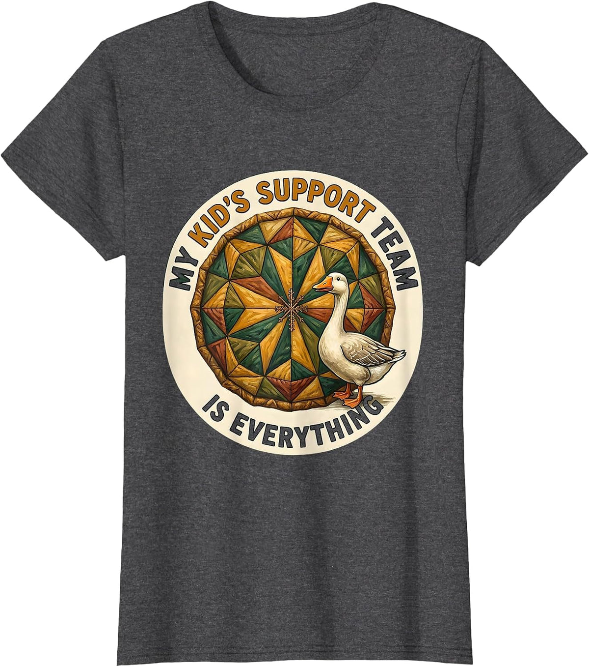 Women's My Kid's Support Team Is Everything Funny Special Education T-Shirt - Dark Heather Grey