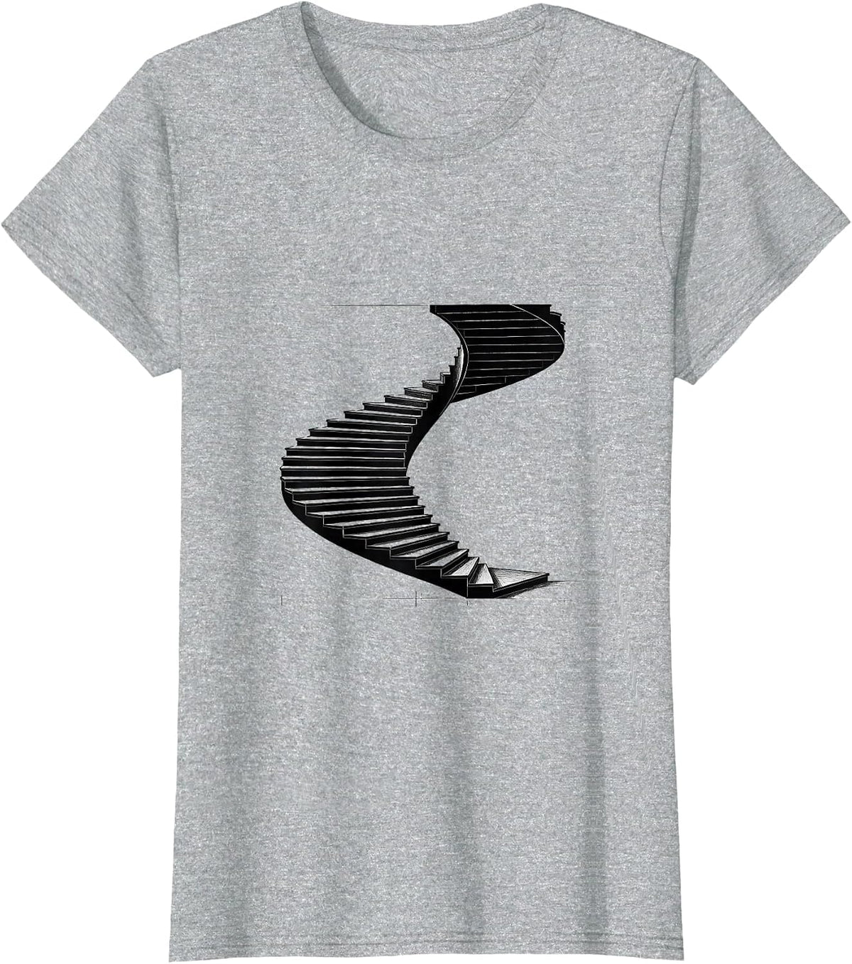 Fibonacci Spiral Golden Ratio Geometry Minimalist T-Shirt - Heather Grey
