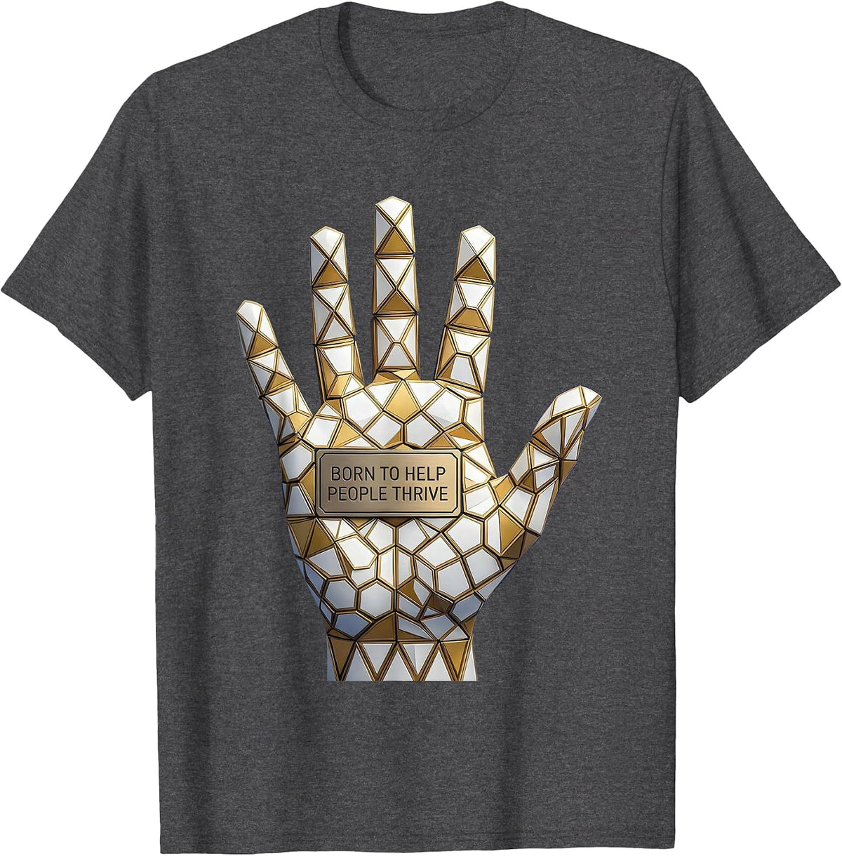 Men's Born to Help People Thrive Occupational Therapy T-Shirt - Dark Heather Grey