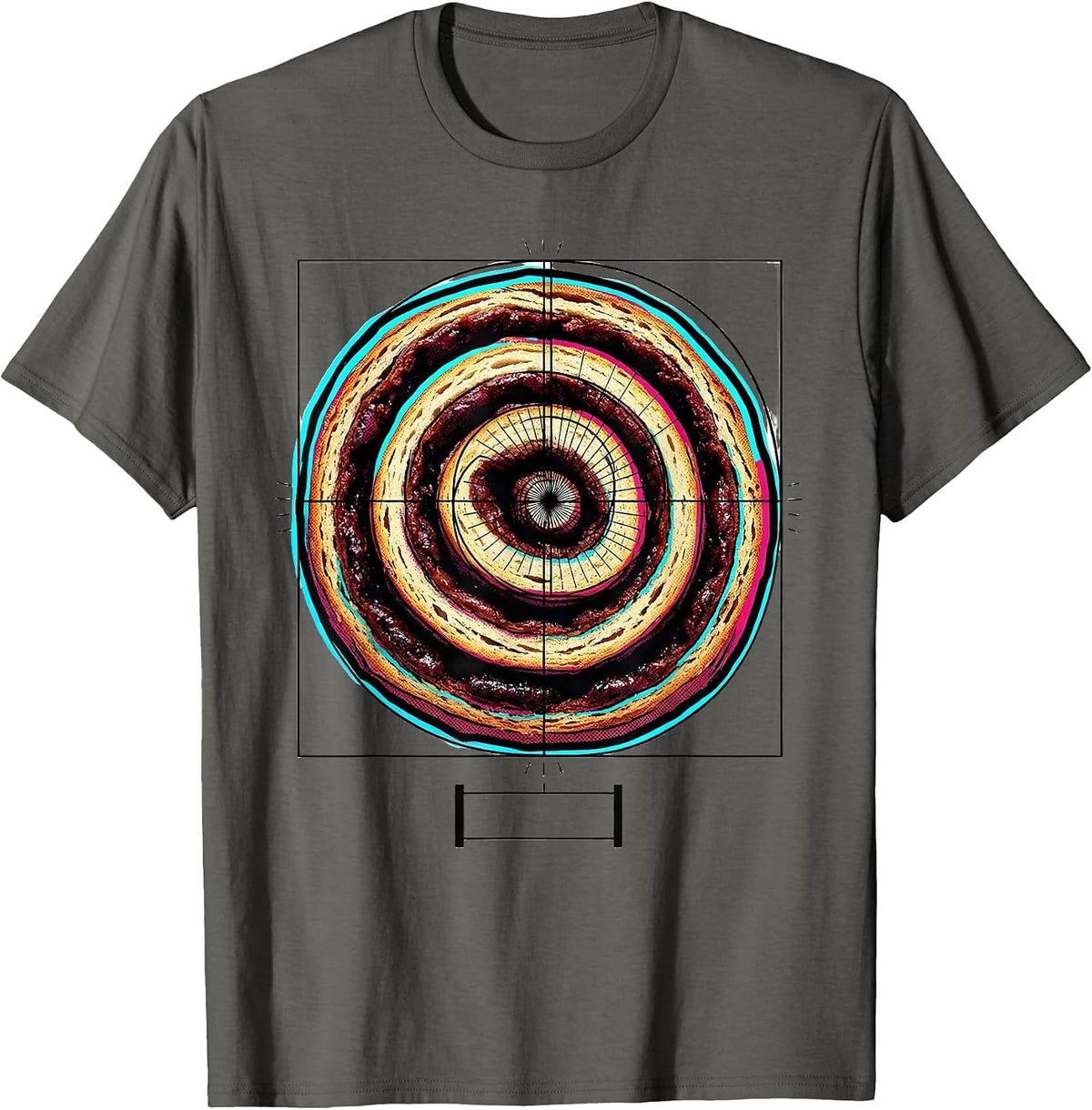 Cinnamon Roll Spiral Pop Art Math Enthusiast Geometry T-Shirt - Asphalt Grey