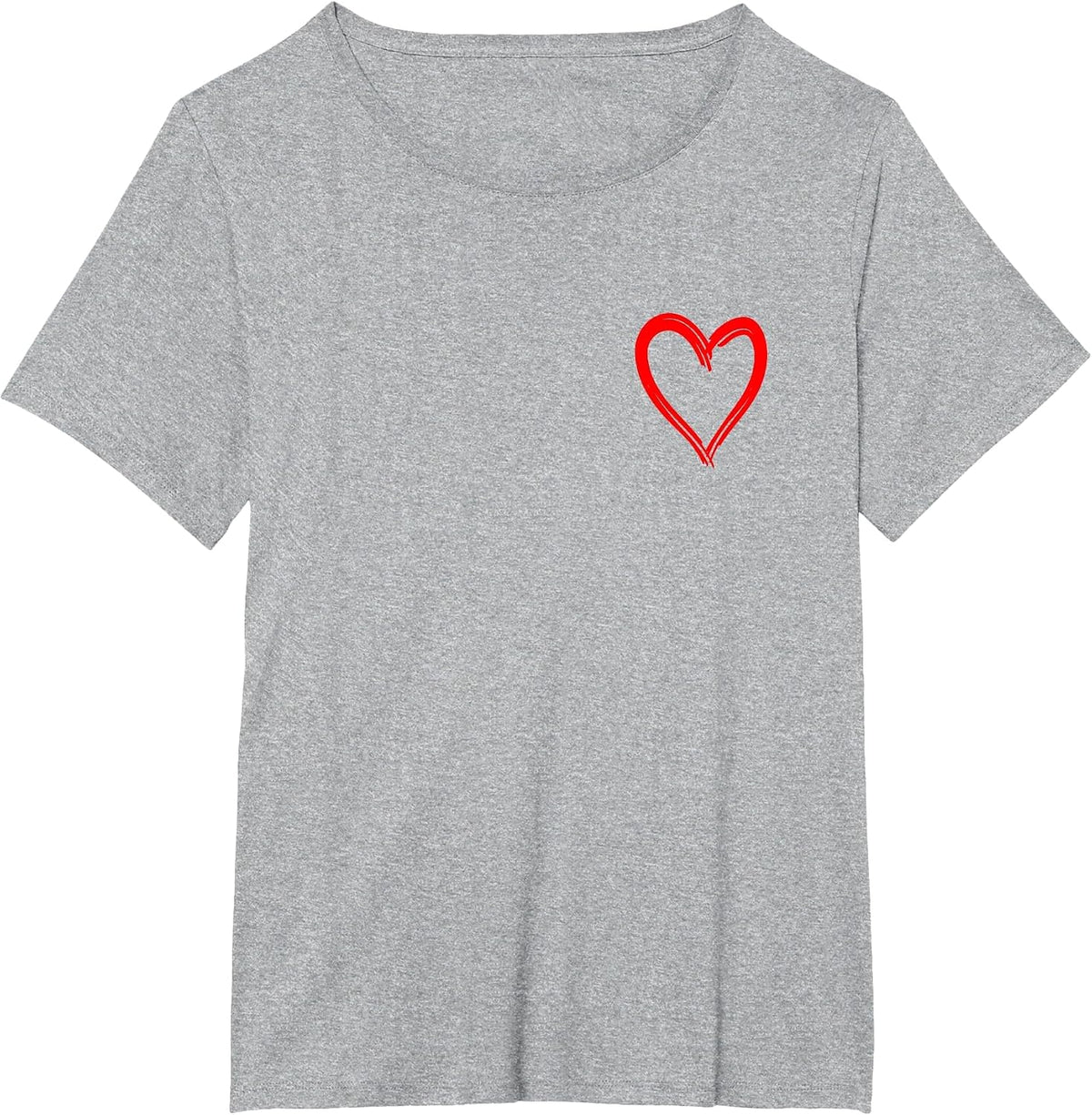 Funny Cute Design for Men and Women Red Heart T-Shirt - Heather Grey
