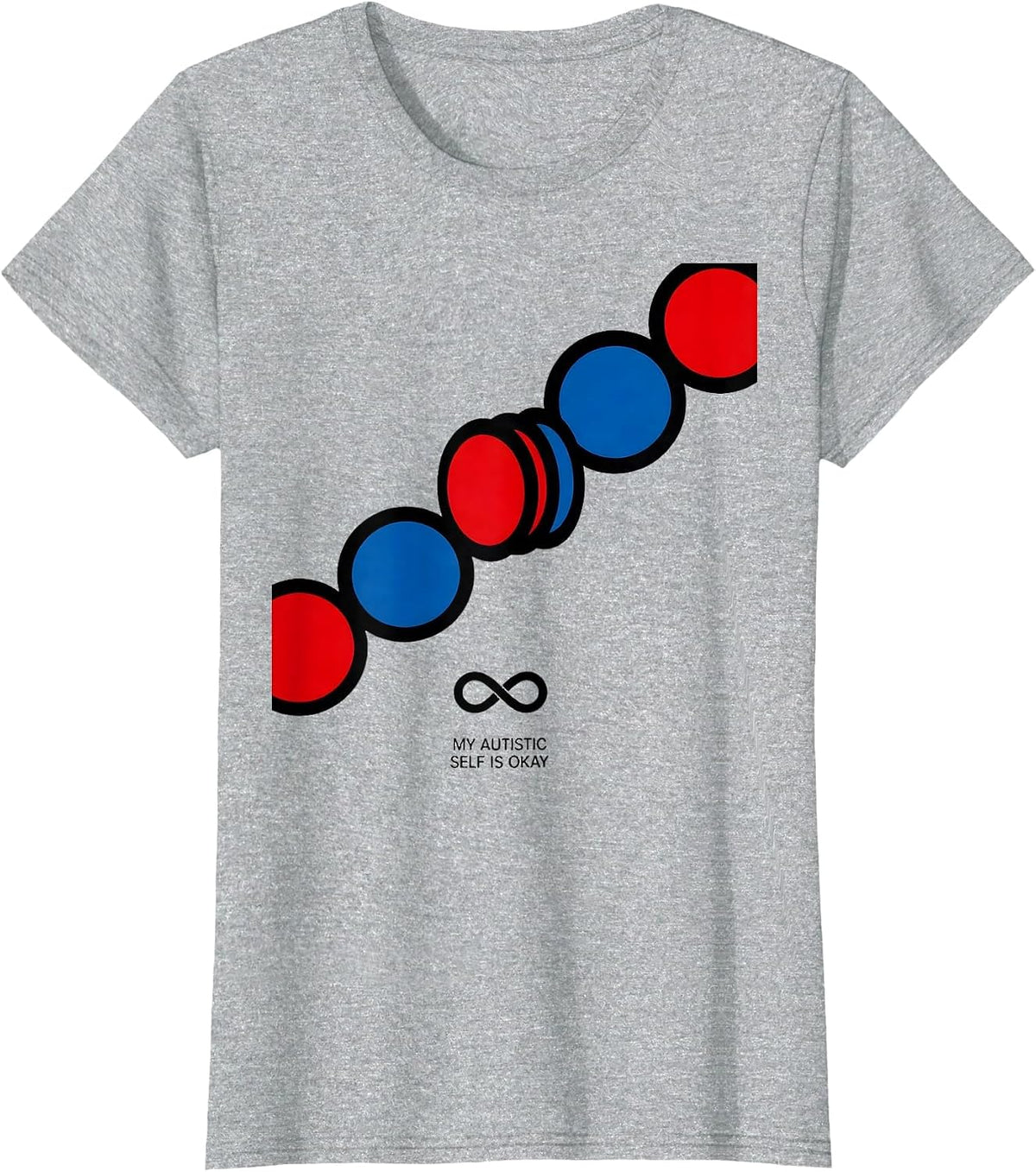 My Autistic Self Is Okay Bauhaus Modernist Neurodiversity T-Shirt - Heather Grey