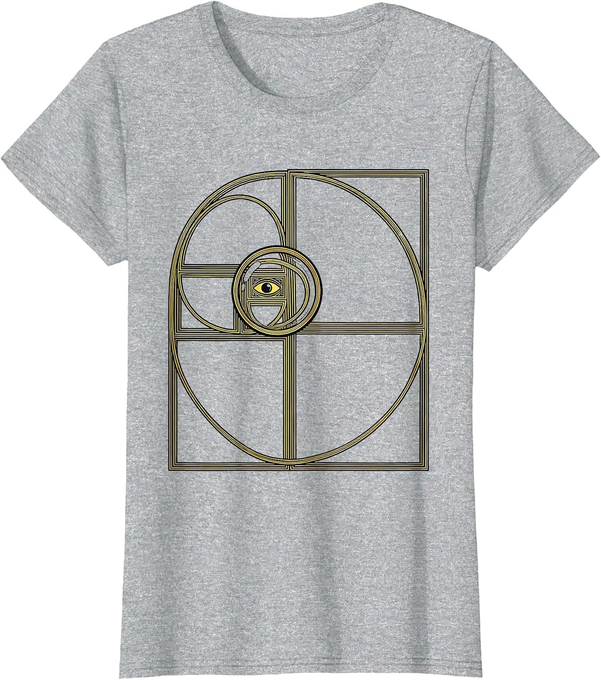 Golden Rectangle Spiral Sacred Geometry Math Lover T-Shirt - Heather Grey