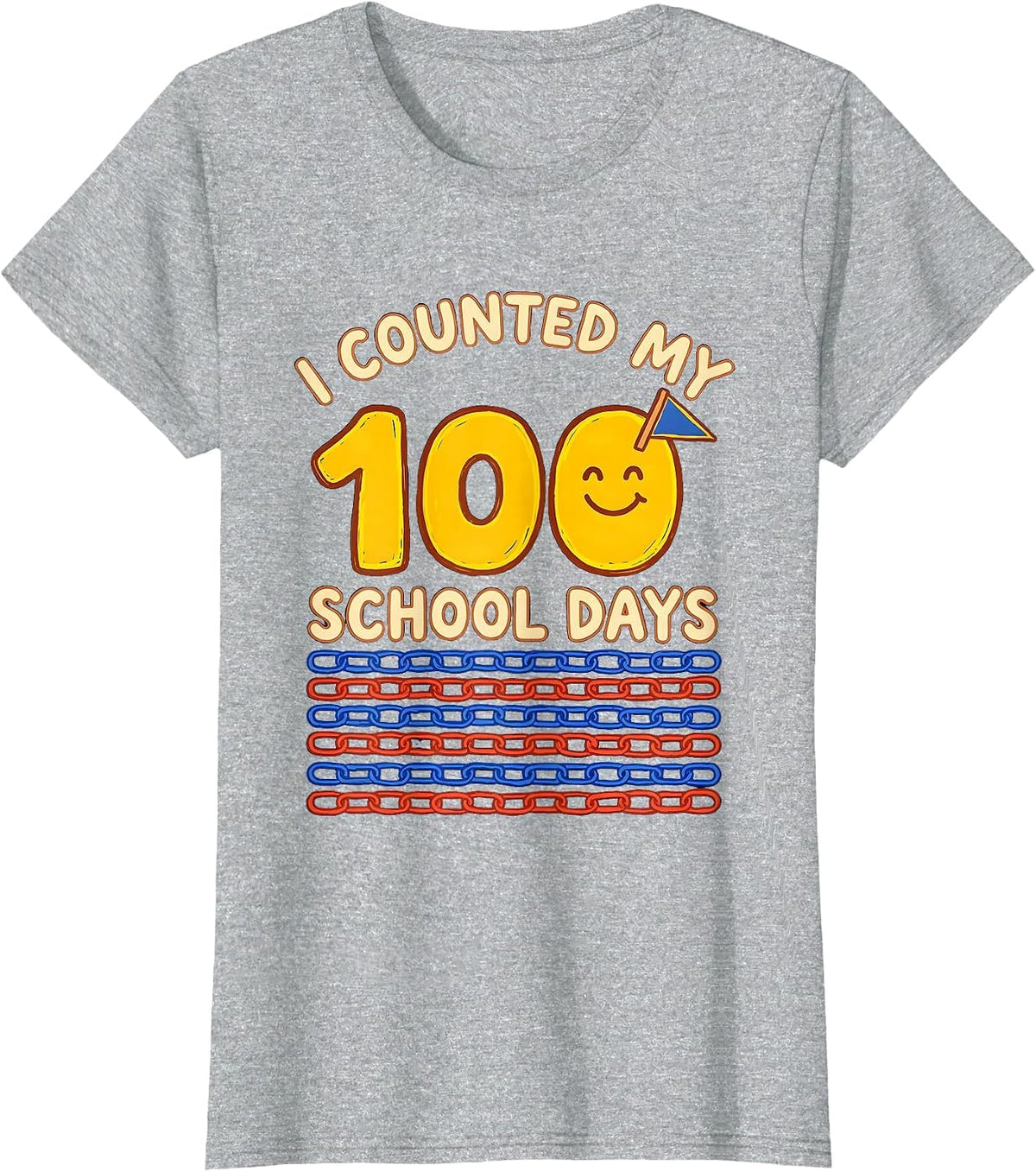Women's I Counted My 100 School Days Playful Kids Math Day T-Shirt - Heather Grey