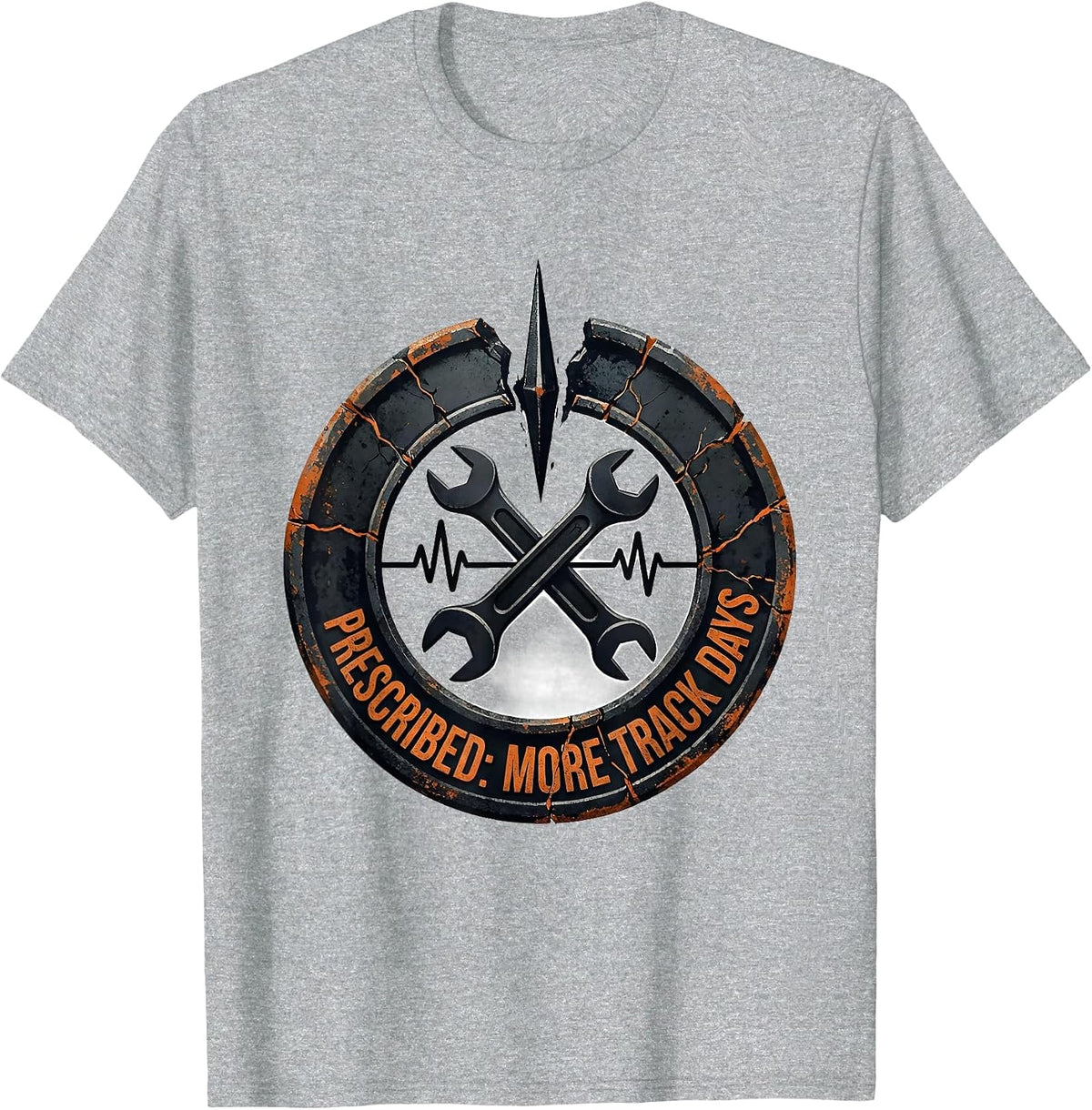Men's More Track Days Distressed Car Guy Auto Mechanic Racing T-Shirt - Heather Grey