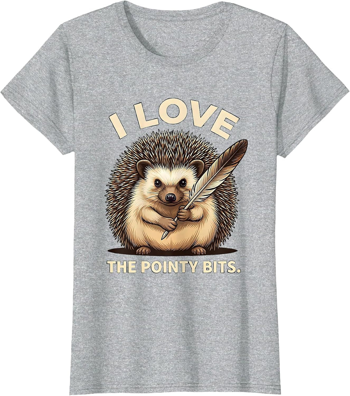 Women's I Love The Pointy Bits Cute Hedgehog Lover Funny Hedgehog T-Shirt - Heather Grey