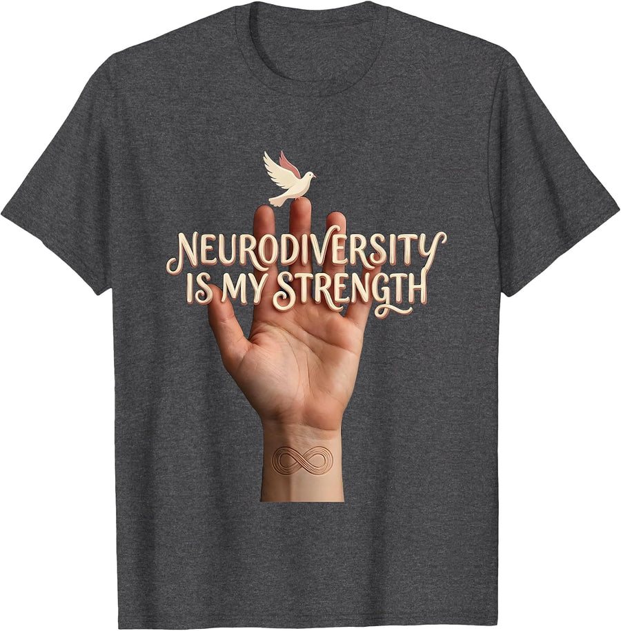 Men's Neurodiversity Is My Strength Autism Awareness T-Shirt - Dark Heather Grey