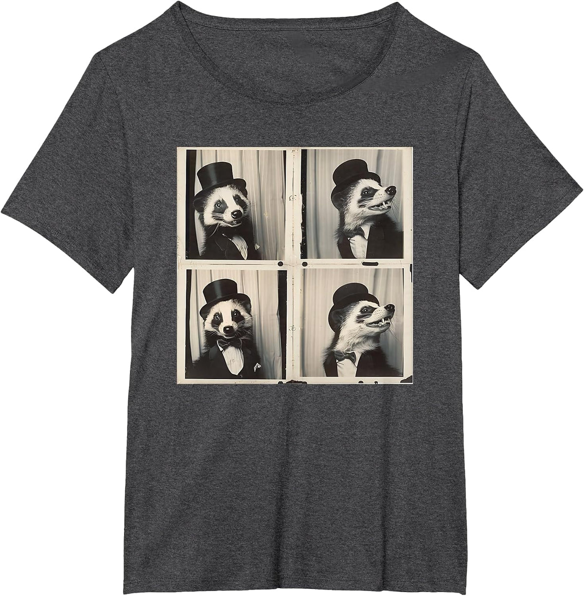 Honey Badger Photo Booth T-Shirt - Dark Heather Grey