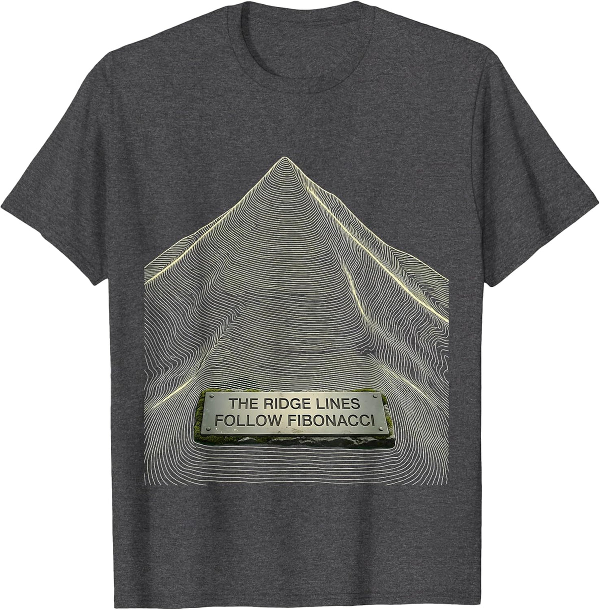 The Ridge Lines Follow Fibonacci Math Geometry Sacred Ratio T-Shirt - Dark Heather Grey
