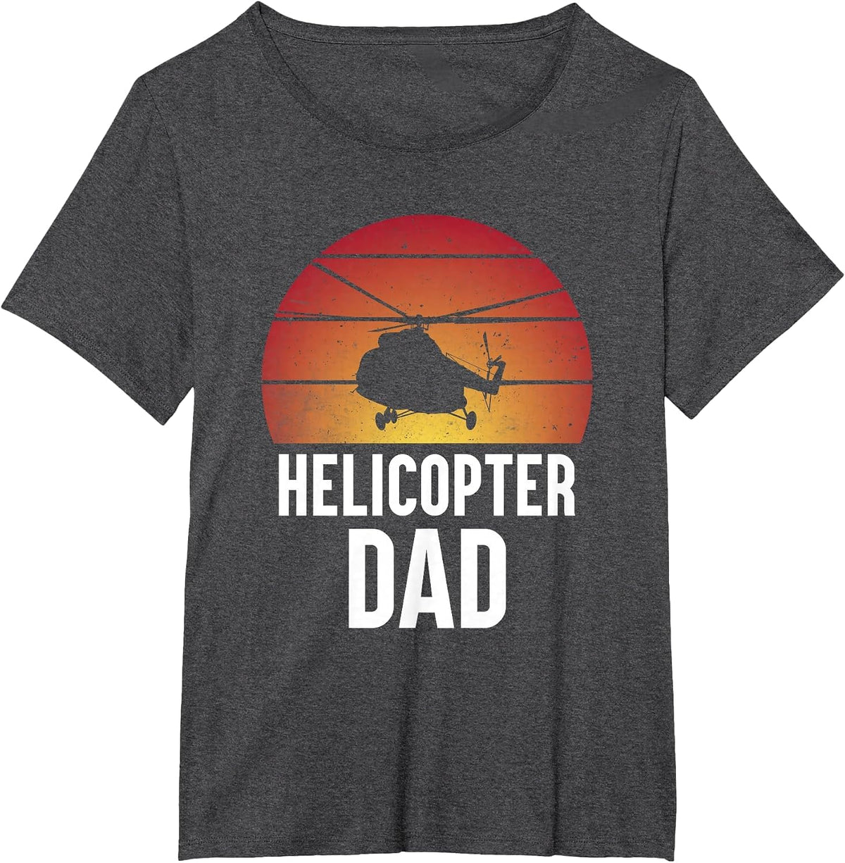 Helicopter Dad Men Boys Husband Aircraft Helicopter Pilot T-Shirt - Dark Heather Grey