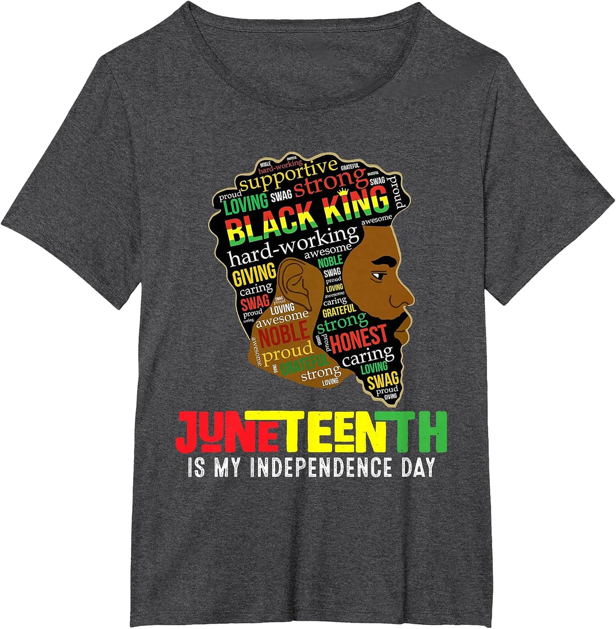 Juneteenth is My Independence Day Black King Fathers Day Men T-Shirt - Dark Heather Grey
