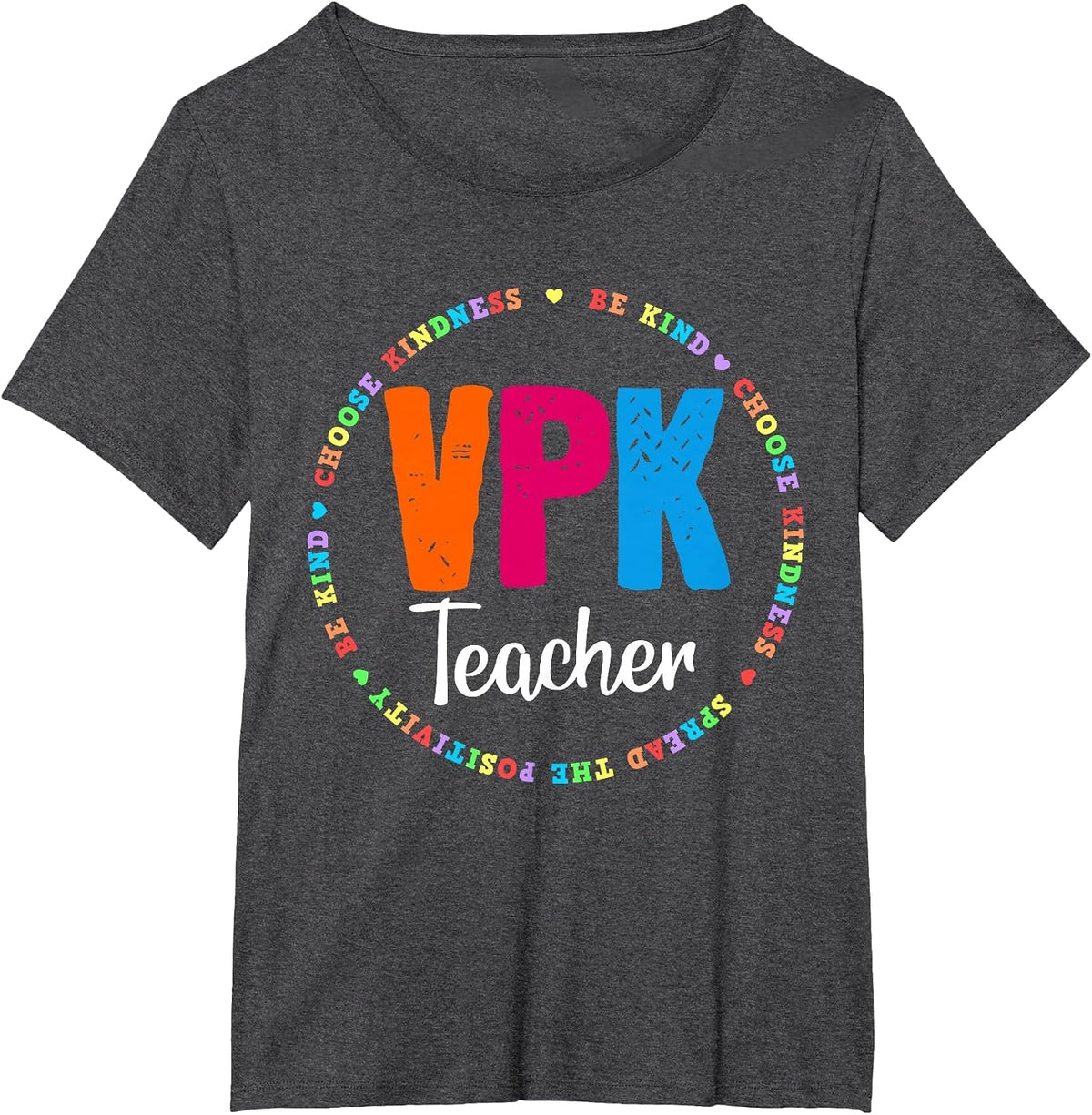 Matching VPK Crew Teacher Voluntary Prekindergarten Team T-Shirt - Dark Heather Grey
