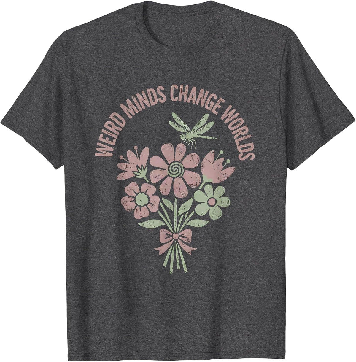 Men's Weird Minds Change Worlds Neurodiversity Design T-Shirt - Dark Heather Grey